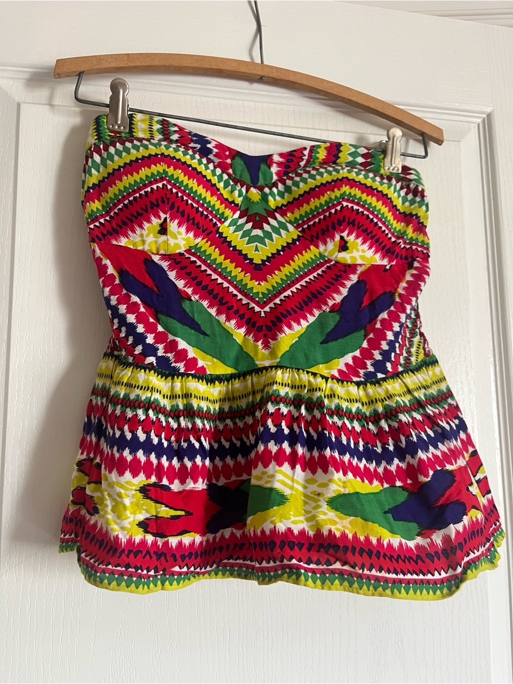 Y2K Wet Seal Aztec Tribal Strapless  Peplum Top Small